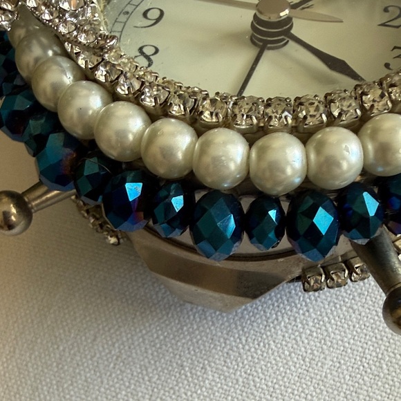 Silver and Blue Decorative Clock - Picture 7 of 7